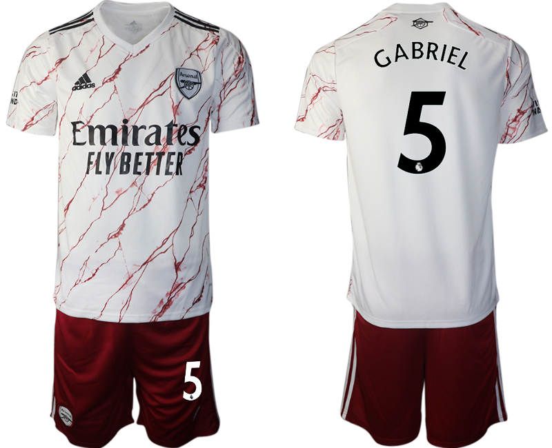 Men 2020-2021 club Arsenal away #5 white Soccer Jerseys